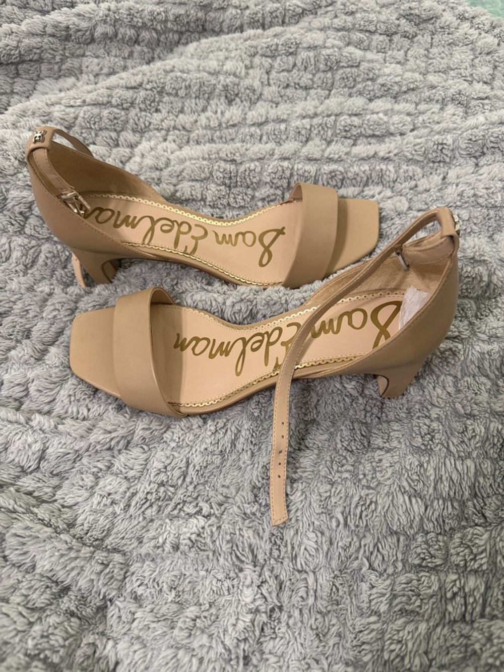 Sam Edelman Nude/Tan Open-Toe Low Heel Sandals